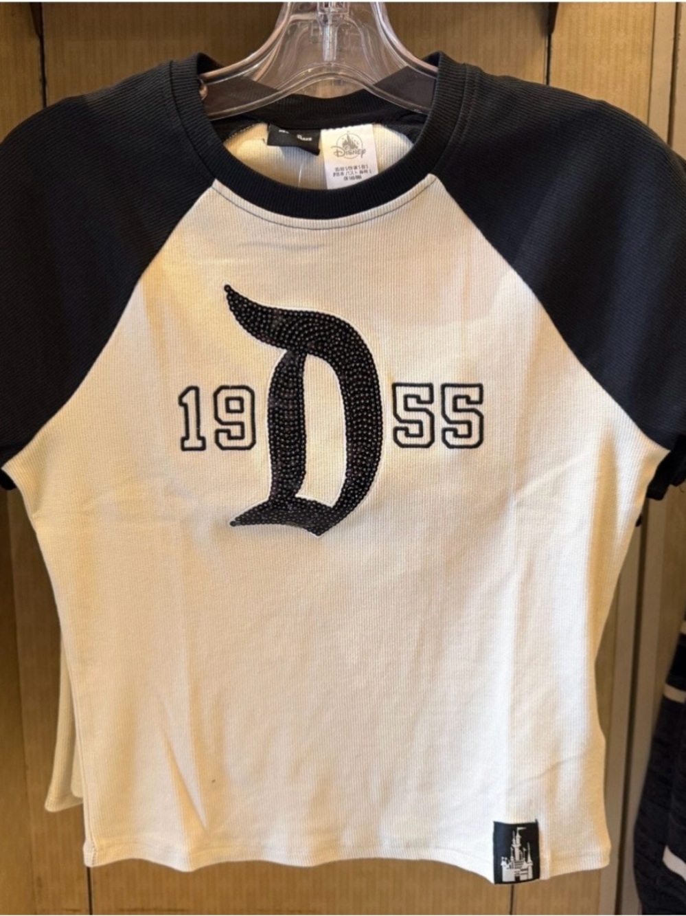 NWT Disneyland x Her Universe Crop Raglan Ribbed Sequin Knit T-Shirt